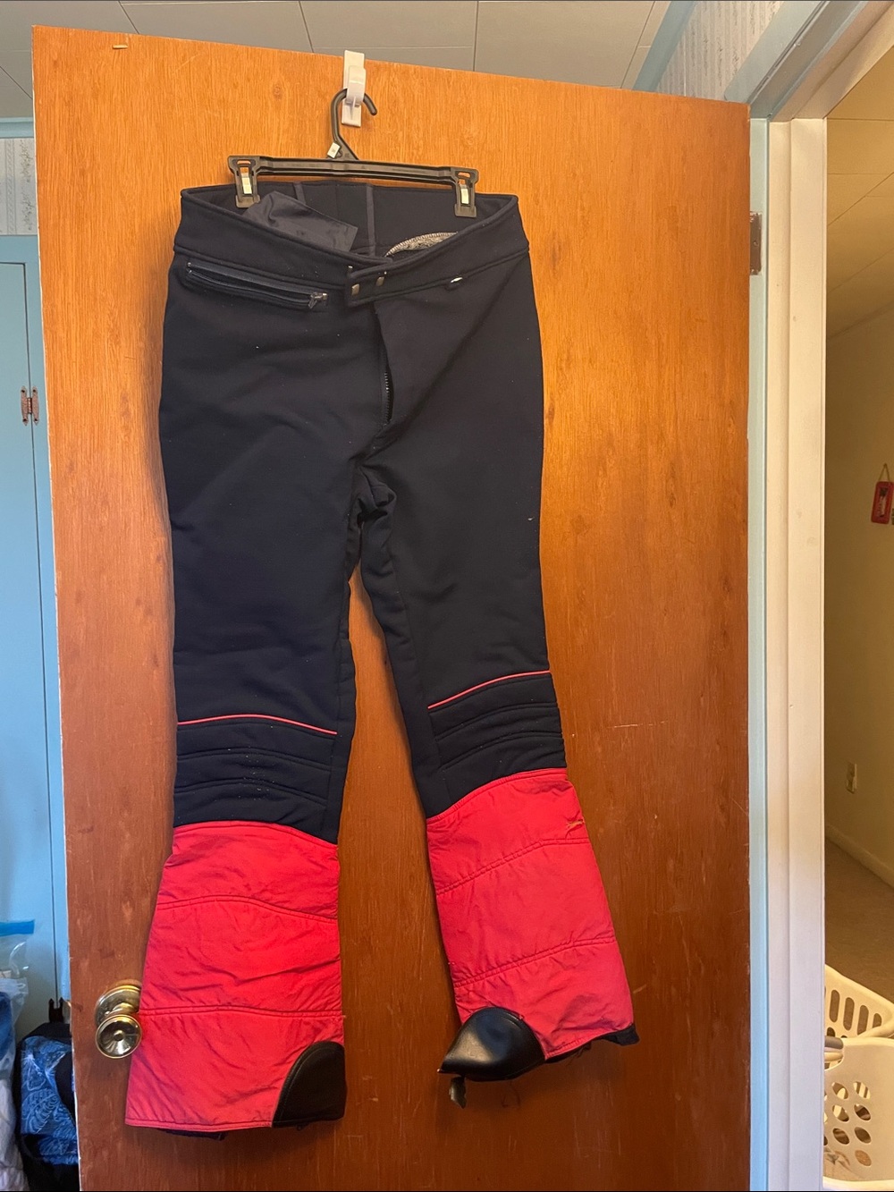 Men's Black and Red Insulated Ski Pants